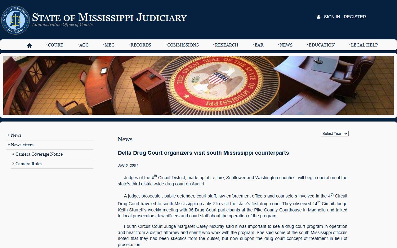 Leflore County drug court history affecting arrest charge records after arrest