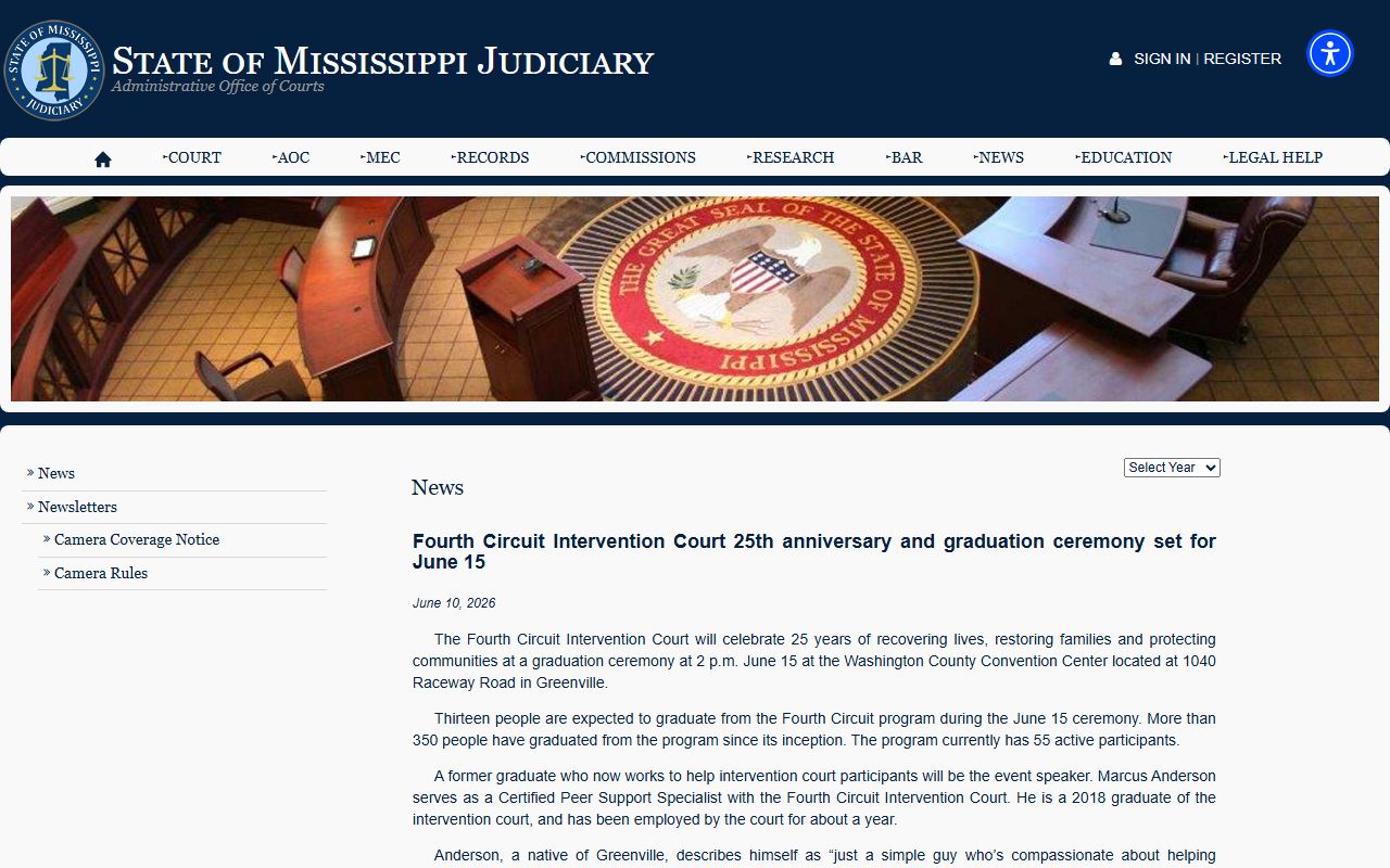 Leflore County felony arrest and charge records tied to the Fourth Circuit Intervention Court