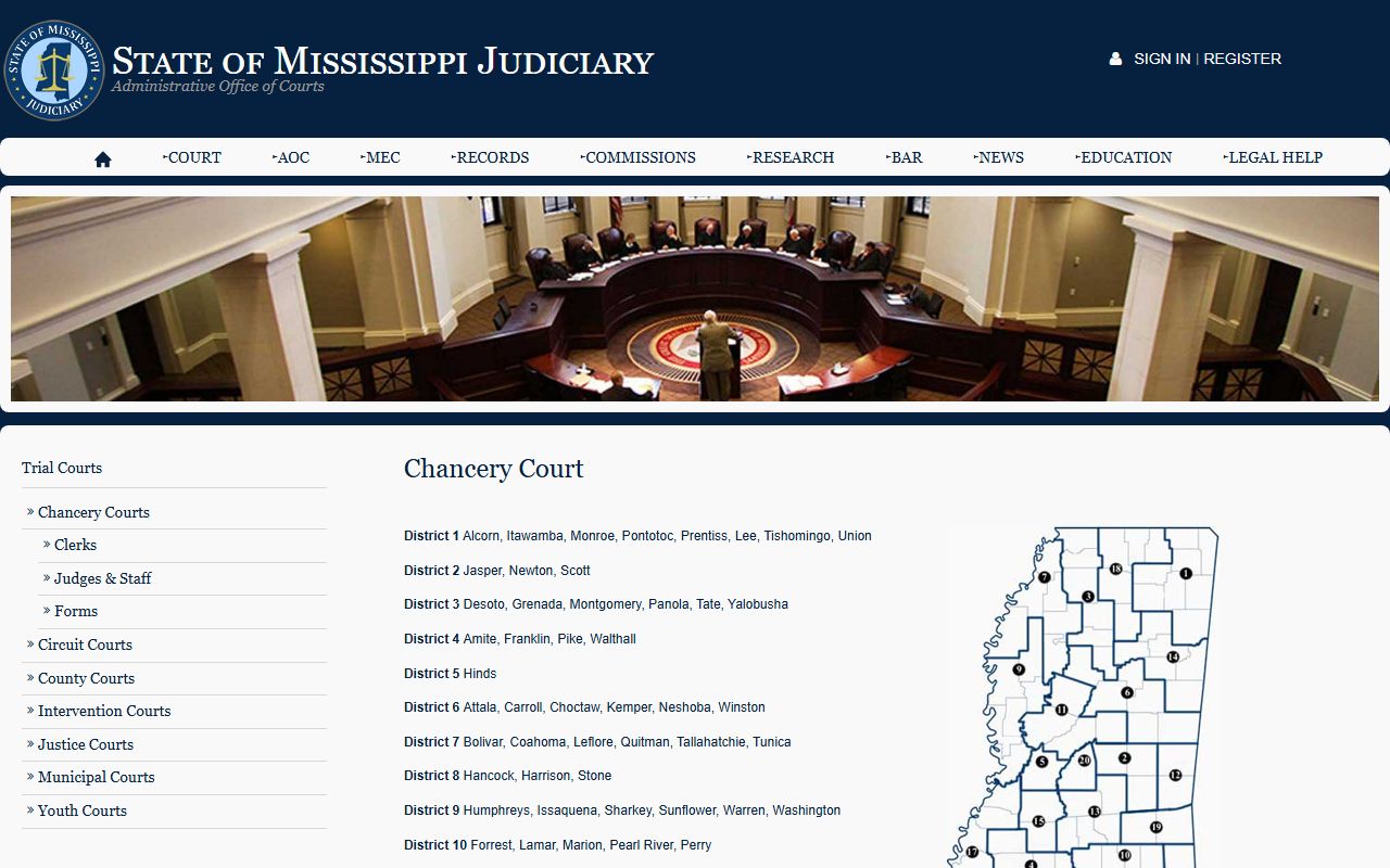 Leflore County Chancery Court dockets and minute books page