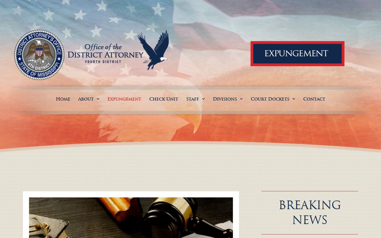 Leflore County criminal court records and Fourth District expungement page