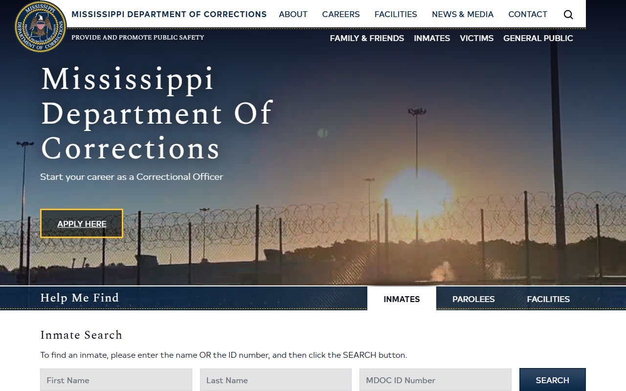 Leflore County inmate lookup on the MDOC inmate search page