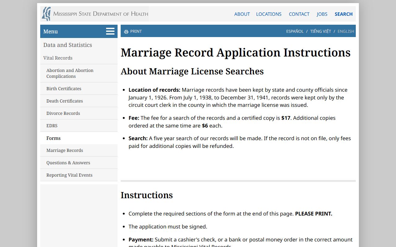 Leflore County divorce records information from Mississippi vital records