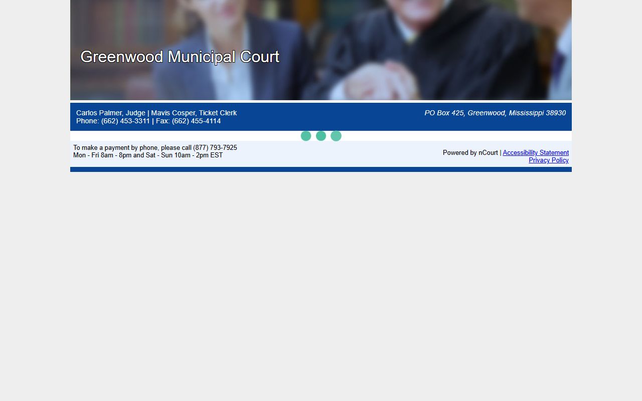Leflore County traffic citation payment portal for Greenwood Municipal Court